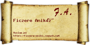 Ficzere Anikó névjegykártya